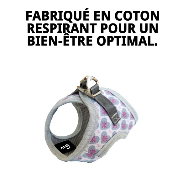 Gilet 3D Cœurs T-XS : Confort et Style pour Animaux de Compagnie
