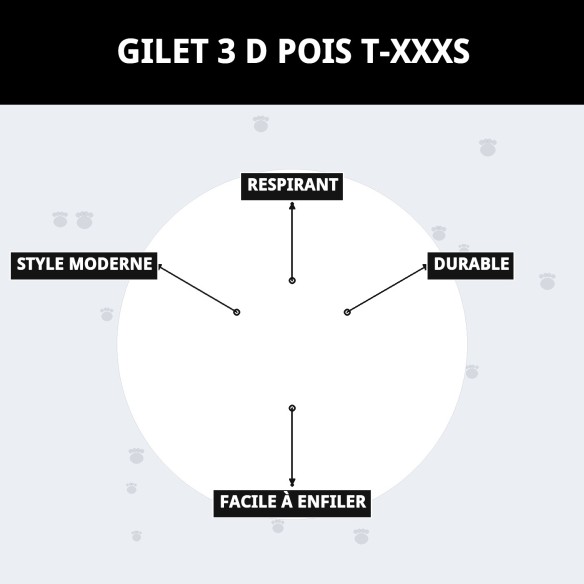 Gilet 3D Topitos T-XXXS : confort et style pour votre animal de compagnie