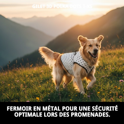 Gilet 3D Topitos T-XS : Confort et sécurité pour votre animal de compagnie.