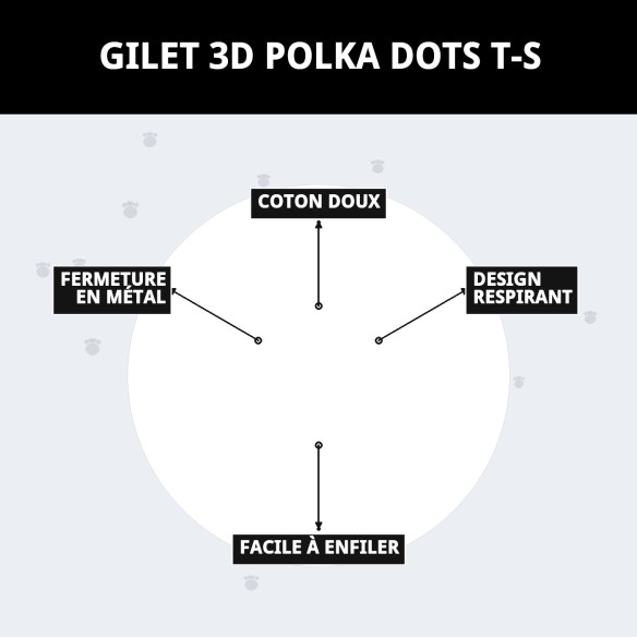 Gilet 3D Topitos T-S : Confort et Style pour votre Animal de Compagnie