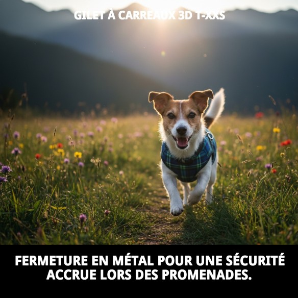 Gilet 3D Écossais T-XXS : Confort et Style pour Animaux de Compagnie