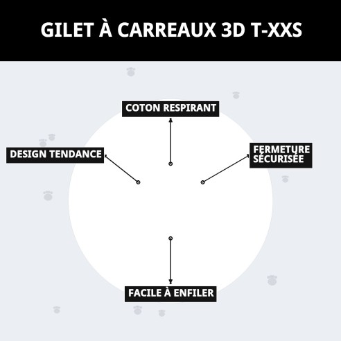 Gilet 3D Écossais T-XXS : Confort et Style pour Animaux de Compagnie