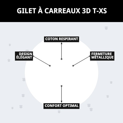 Gilet 3D Écossais T-XS : Confort et Style pour votre Animal de Compagnie