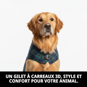 Gilet 3D Écossais T-S : Confort et Style pour votre Animal de Compagnie 2