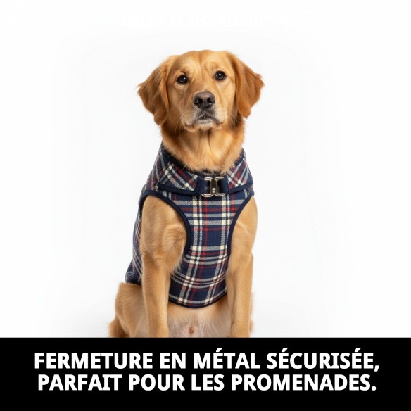 Gilet 3D Écossais T-S : Confort et Style pour votre Animal de Compagnie