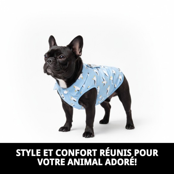 Gilet 3D Mouettes T-XXXS : Style et Confort pour Animaux de Compagnie