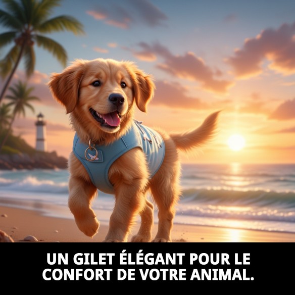 Gilet 3D Mouettes T-XXS : Confort et Style pour votre Animal de Compagnie