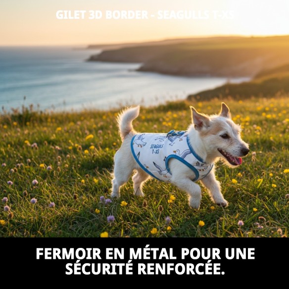 Gilet 3D Cenefas Gaviotas T-XS : Confort et Style pour Animaux de Compagnie