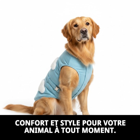Gilet 3D Nuages T-S : Confort et Style pour votre Animal de Compagnie