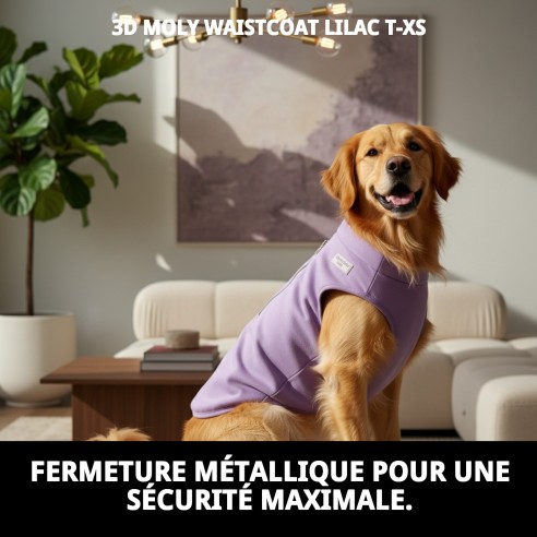 Gilet 3D Moly Lilas T-XS : Confort et Style pour Animaux de Compagnie