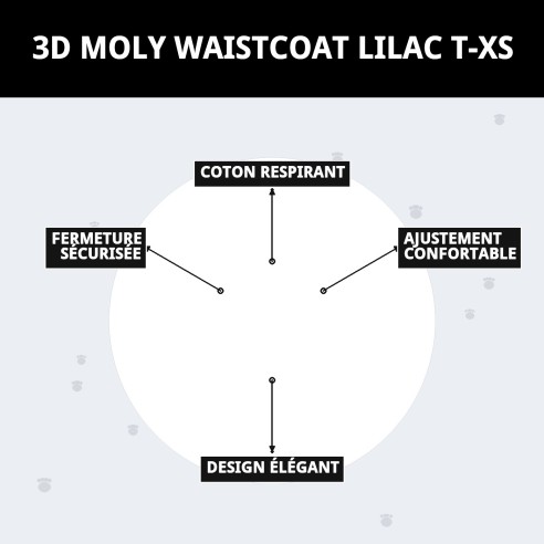 Gilet 3D Moly Lilas T-XS : Confort et Style pour Animaux de Compagnie