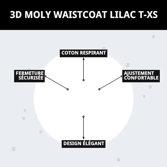 Gilet 3D Moly Lilas T-XS : Confort et Style pour Animaux de Compagnie