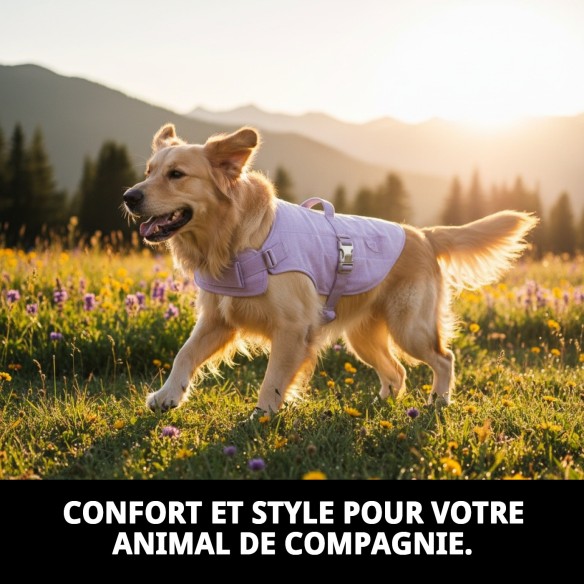 Gilet Moly 3D Lilas T-M : Confort et Style pour Animaux de Compagnie