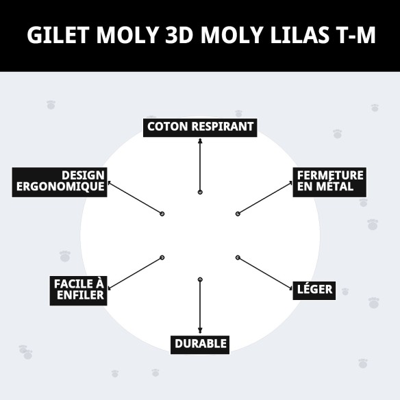 Gilet Moly 3D Lilas T-M : Confort et Style pour Animaux de Compagnie