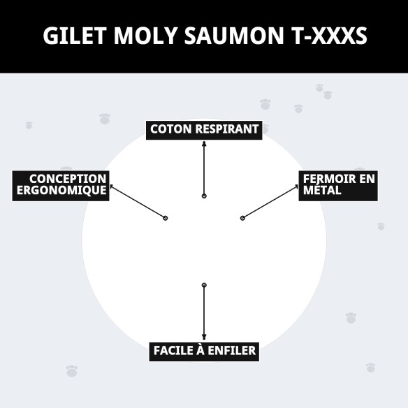 Gilet Moly Saumon T-XXXS : Confort et Style pour Animaux de Compagnie