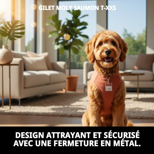 Gilet Moly Saumon T-XXS : Confort et Style pour votre Animal de Compagnie