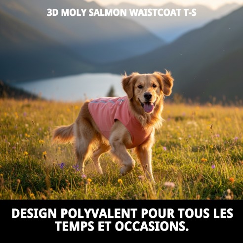 Gilet 3D Moly Salmon T-S : Confort et Style pour Animaux de Compagnie