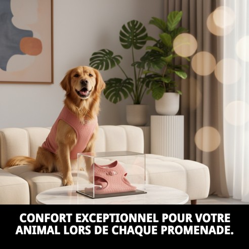 Gilet 3D Moly Salmon T-M : Confort et Style pour votre Animal de Compagnie