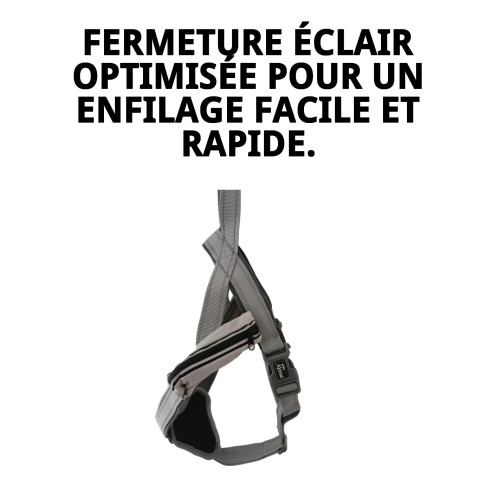 Harnais Confort avec Fermeture Éclair Optimisé pour Animaux de Compagnie S