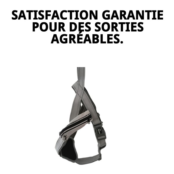 Harnais Confort avec Fermeture Éclair Optimisé pour Animaux de Compagnie S