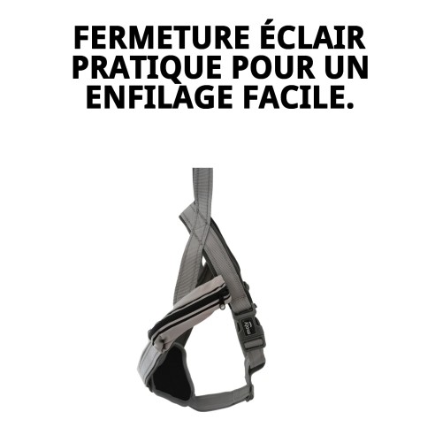 Harnais Confort avec Fermeture Éclair Optimisé pour Animaux de Compagnie L