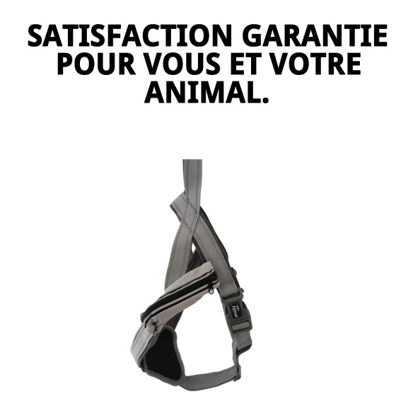 Harnais Confort avec Fermeture Éclair Optimisé pour Animaux de Compagnie L