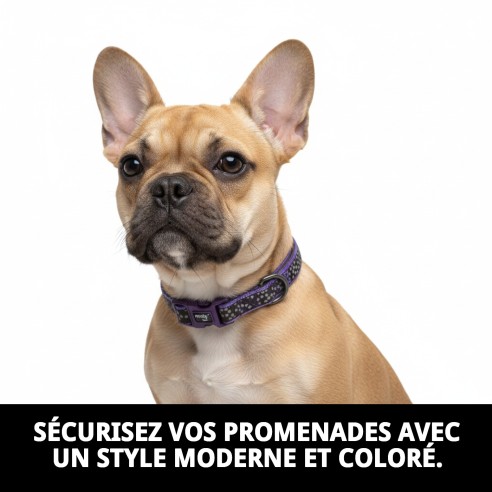 Collier Réfléchissant en Nylon et Néoprène pour Chiens XS