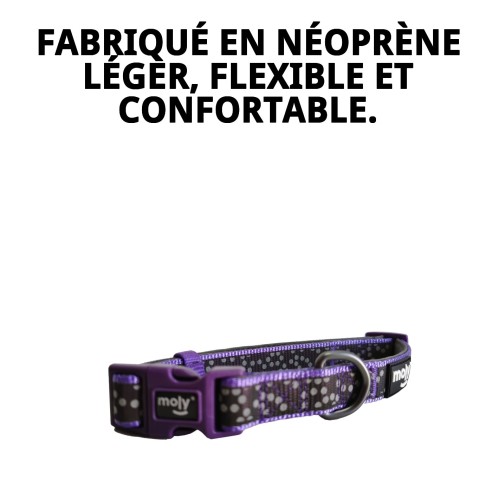 Collier en néoprène réfléchissant M pour animaux de compagnie sûrs et stylés.