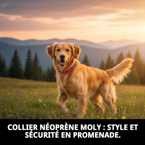 Collier Moly Néoprène Réfléchissant Taille M | Style et Sécurité