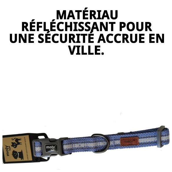 Collier Moly Easy Urban Réfléchissant pour Animaux de Compagnie 1.5*27-41 CM