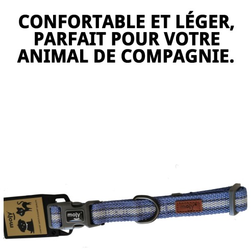 Collier Moly Easy Urban Réfléchissant 2.0 pour Animaux de Compagnie 34-51 CM