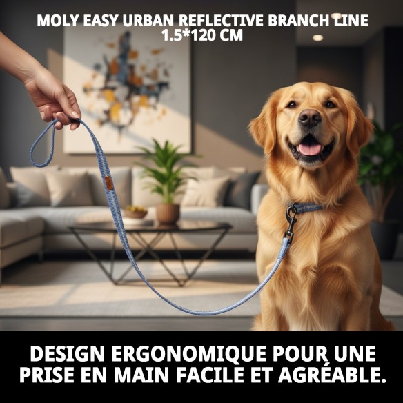 Ramal Moly Easy Urban Réfléchissant 1,5x120 cm pour Animaux de Compagnie