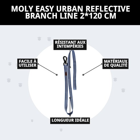 Ramal Moly Easy Urban Réfléchissant 2*120 cm pour Animaux de Compagnie