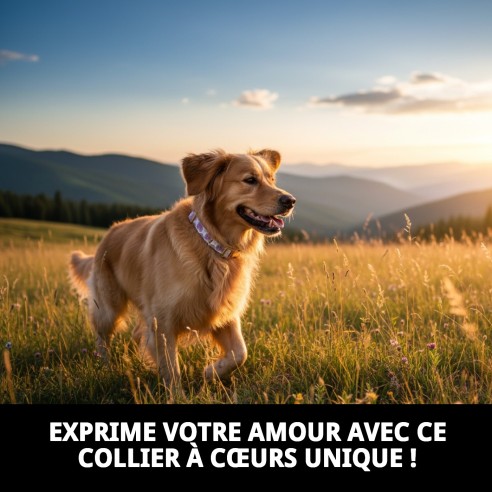 Collier Cœurs T-3 : Style et Confort pour votre Animal de Compagnie