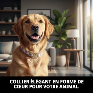Collier Cœurs T-5 pour Chiens 40-50 cm - Style et Confort 2