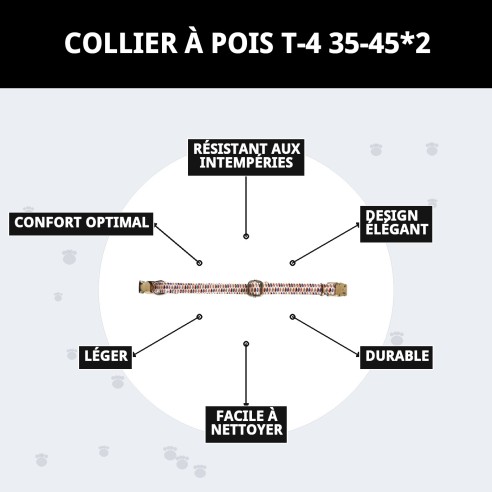 Collier Topitos T-4 pour Chiens 35-45 cm - Style et Confort