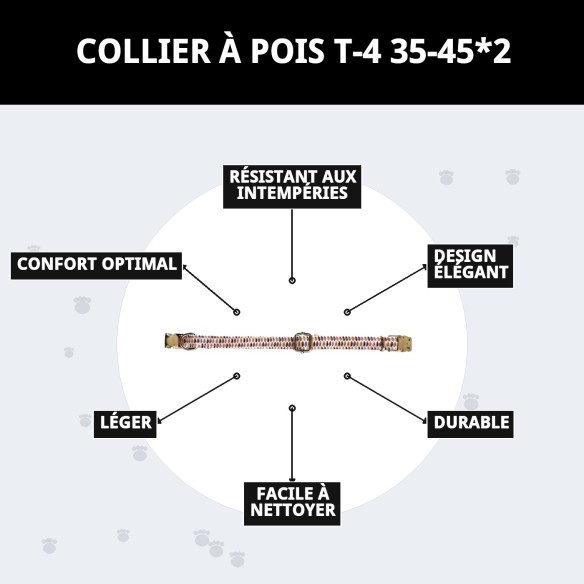 Collier Topitos T-4 pour Chiens 35-45 cm - Style et Confort