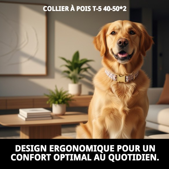 Collier Topitos T-5 pour Chiens 40-50 cm - Style et Confort