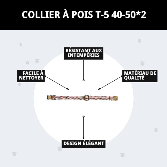Collier Topitos T-5 pour Chiens 40-50 cm - Style et Confort