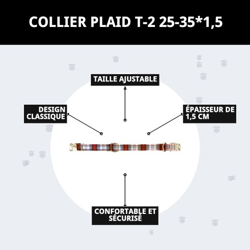 Collier Écossais T-2 : Style et Confort pour Votre Animal de Compagnie