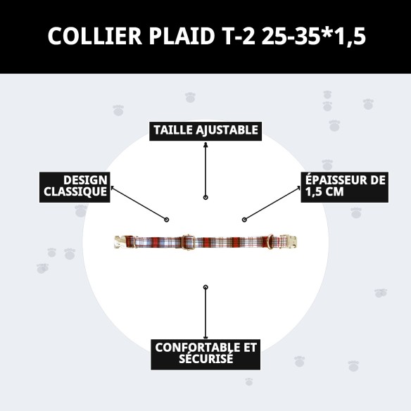 Collier Écossais T-2 : Style et Confort pour Votre Animal de Compagnie