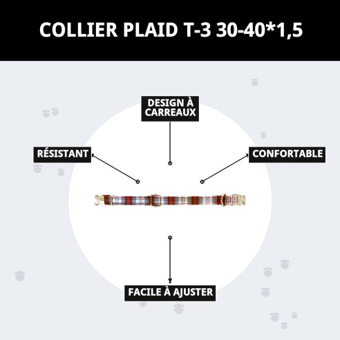 Collier Écossais T-3 : Style et Confort pour votre Animal de Compagnie