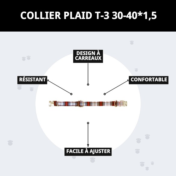 Collier Écossais T-3 : Style et Confort pour votre Animal de Compagnie