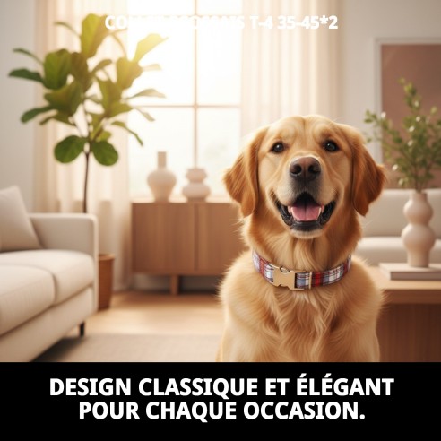 Collier Écossais T-4 pour Animaux de Compagnie 35-45 cm - Style Unique