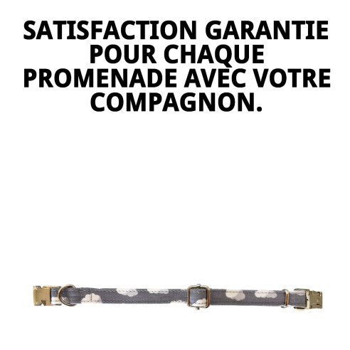 Collier Nuages Gris T-2 : Style et Confort pour votre Animal de Compagnie