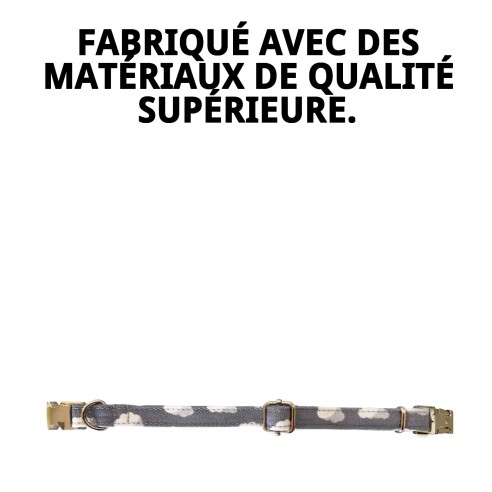 Collier Nuages Gris T-4 : Style et Confort pour votre Animal de Compagnie