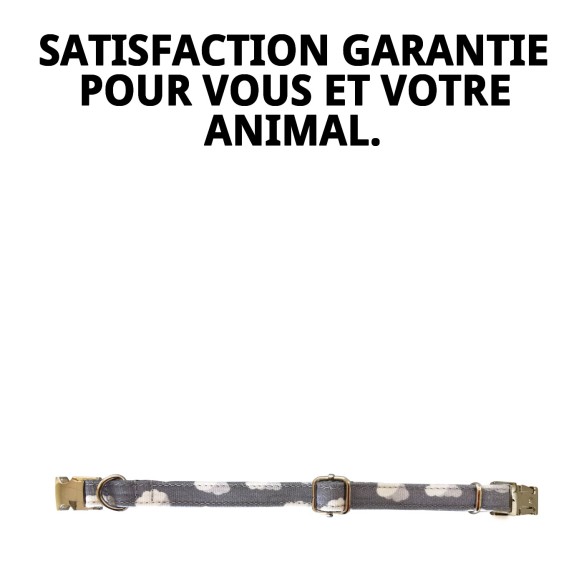 Collier Nuages Gris T-4 : Style et Confort pour votre Animal de Compagnie