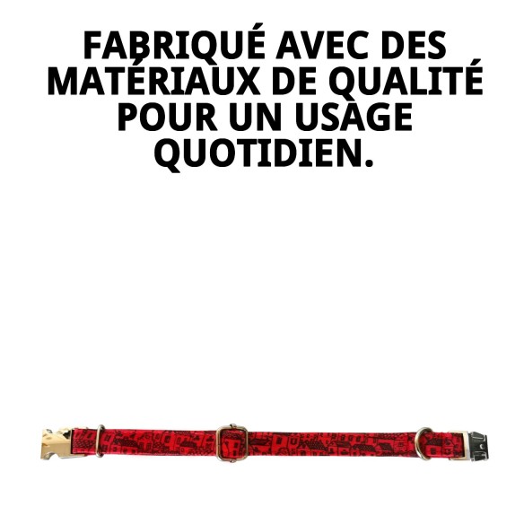 Collier Casitas Rouges T-1 : Style et Confort pour votre Animal de Compagnie
