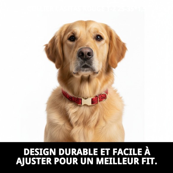 Collier Casitas Rouges T-2 : Style et Confort pour votre Animal de Compagnie