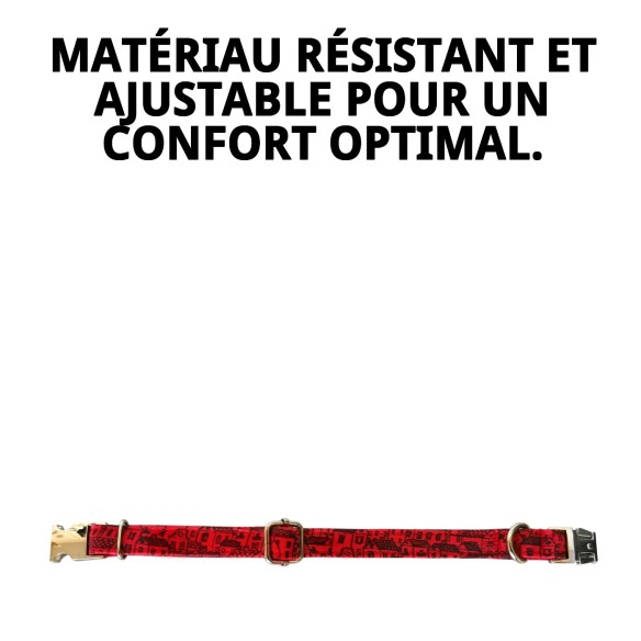 Collier Casitas Rouges T-3 pour Chiens 30-40cm - Confortable et Chic
